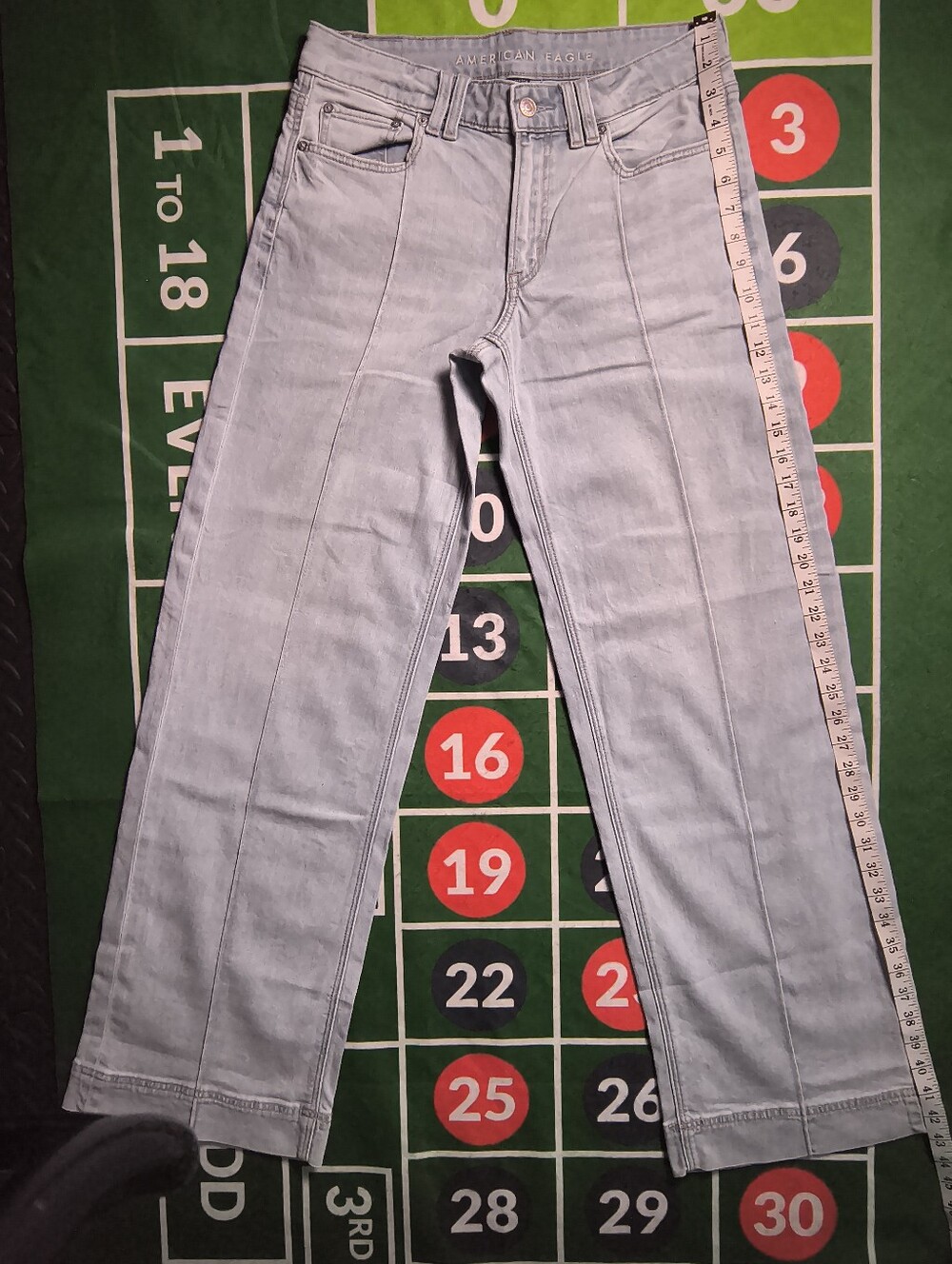 American Eagle Light Wash Flare Jeans Size 2 X-Long - Picture 6 of 14